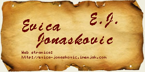 Evica Jonašković vizit kartica